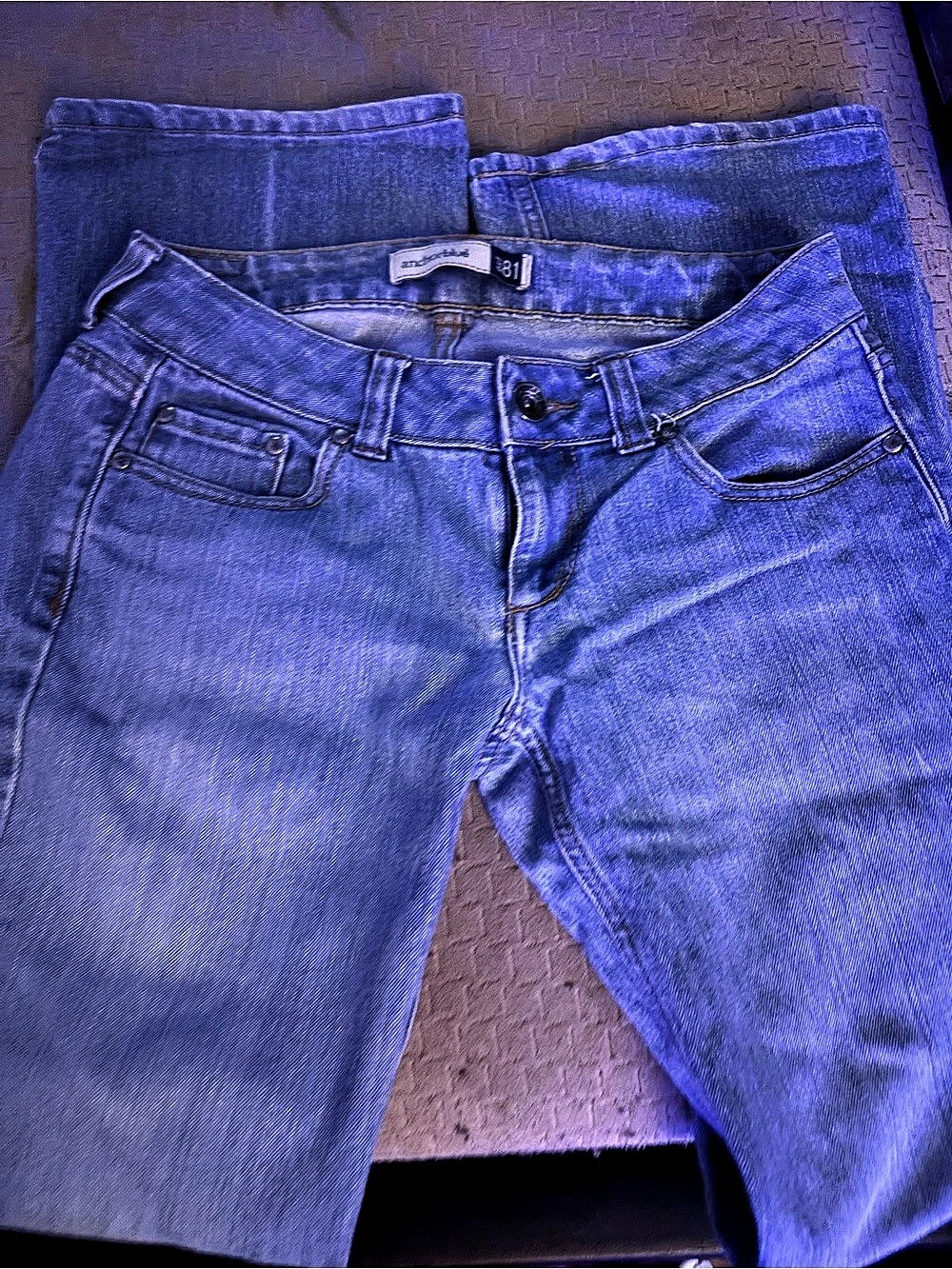 a.n.a Straight Leg Blue Jeans